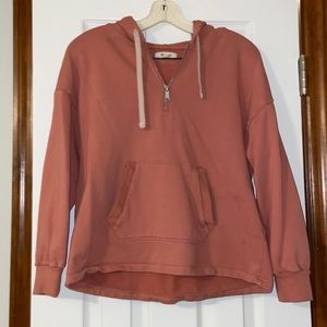 Pink Madewell Cotton Relaxed Hoodie Sweatshirt